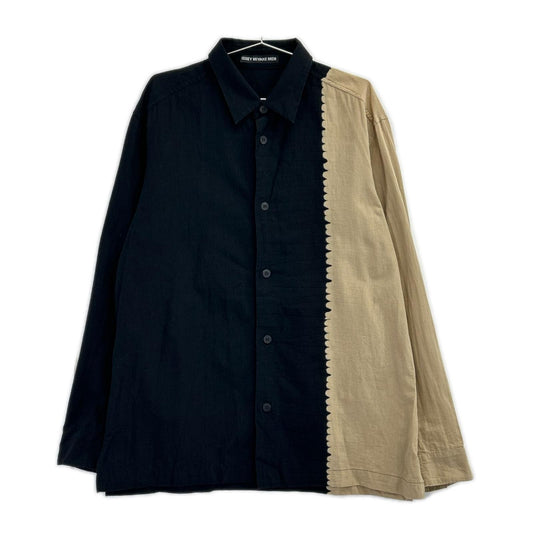 ISSEY MIYAKE MEN SS20 Asymmetric Shirt Black/Beige Size 3