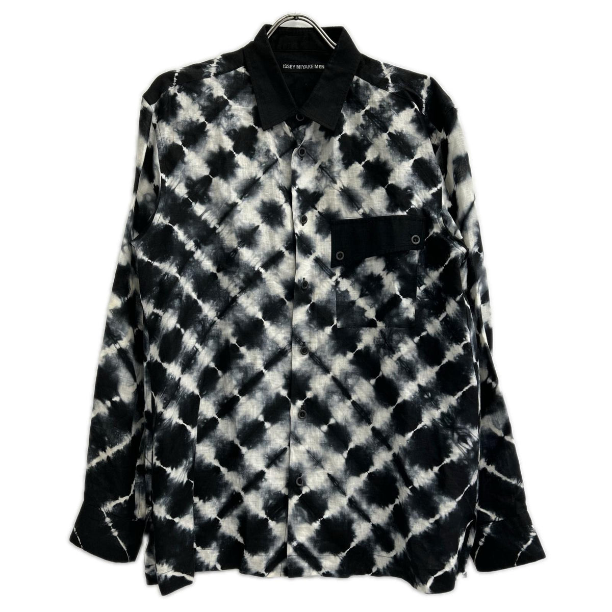 ISSEY MIYAKE MEN 99SS Itajime-Dyed Linen Shirt Black Size 3