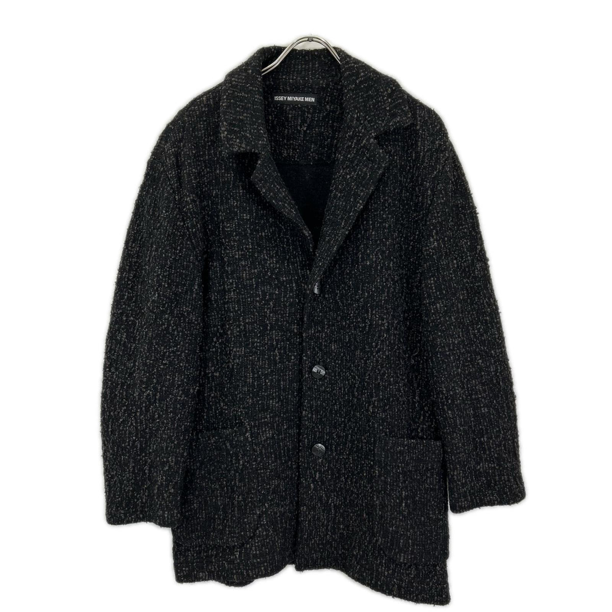 ISSEY MIYAKE MEN 12AW Black Tweed Knit Jacket Size 4