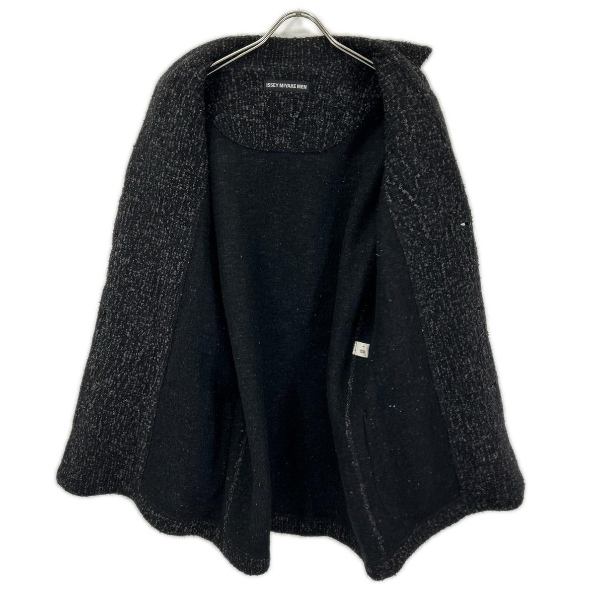 ISSEY MIYAKE MEN 12AW Black Tweed Knit Jacket Size 4