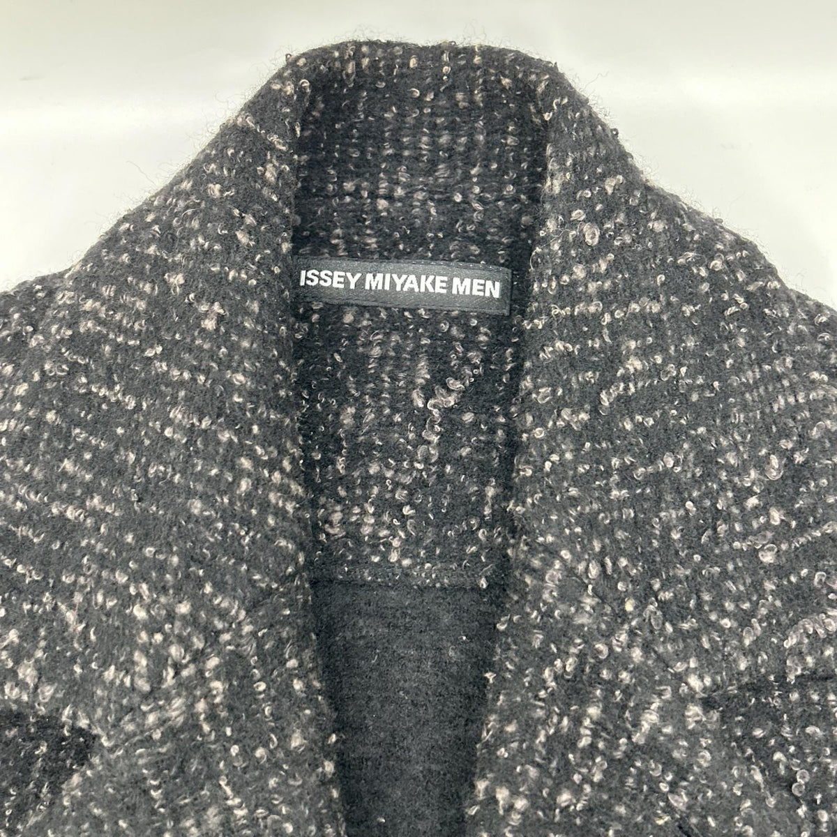 ISSEY MIYAKE MEN 12AW Black Tweed Knit Jacket Size 4