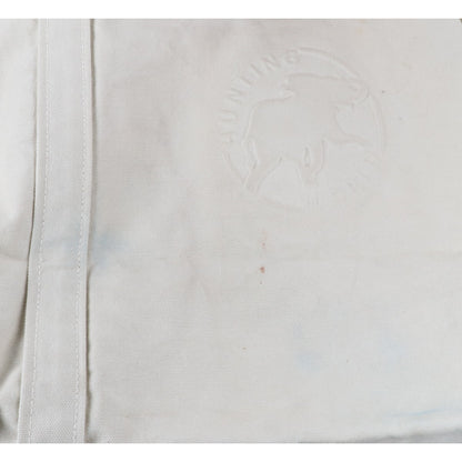 HUNTING WORLD Canvas Embossed Logo Patch Tote Bag White