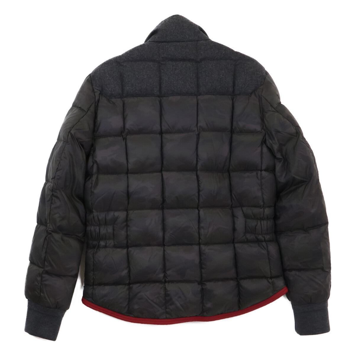 MONCLER Lumiere Camo Wool Panel Down Jacket Gray Size 2
