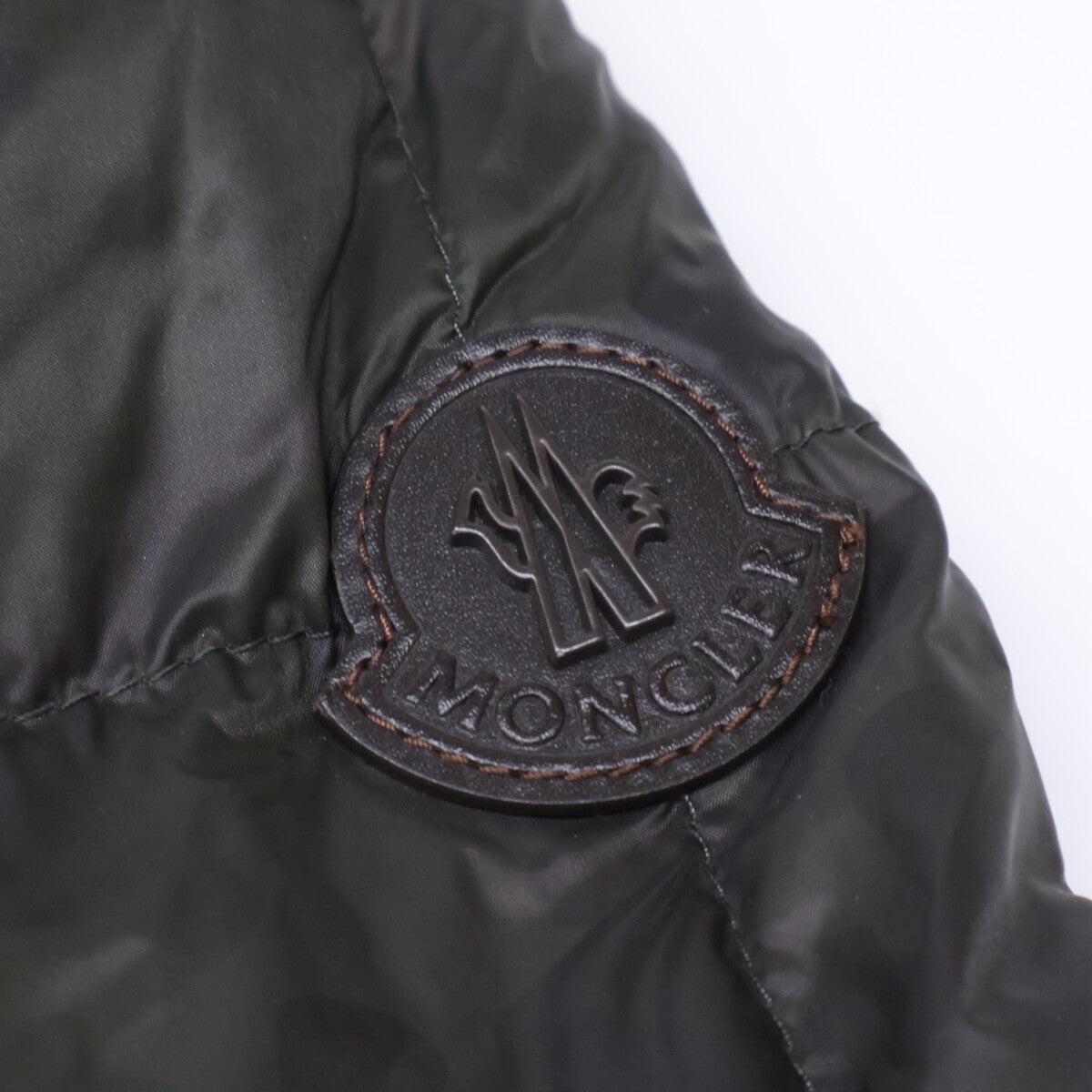 MONCLER Lumiere Camo Wool Panel Down Jacket Gray Size 2