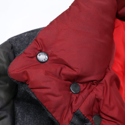 MONCLER Lumiere Camo Wool Panel Down Jacket Gray Size 2