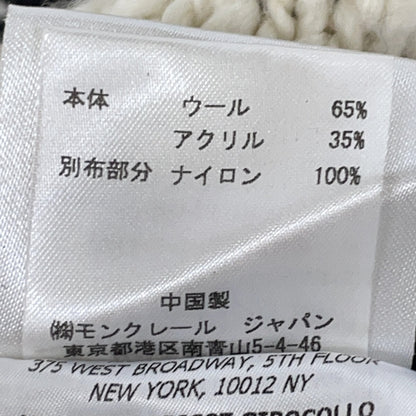 MONCLER MAGLIONE Wool Side Zip Knit White/Black Size S