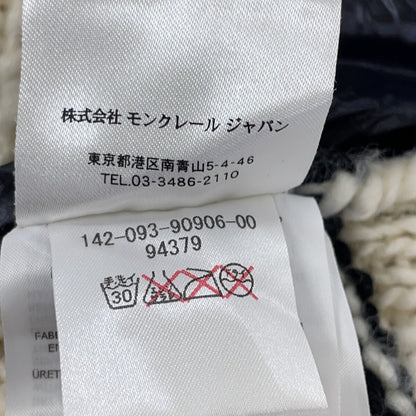 MONCLER MAGLIONE Wool Side Zip Knit White/Black Size S