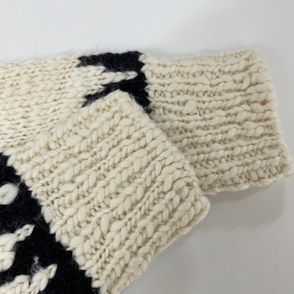 MONCLER MAGLIONE Wool Side Zip Knit White/Black Size S
