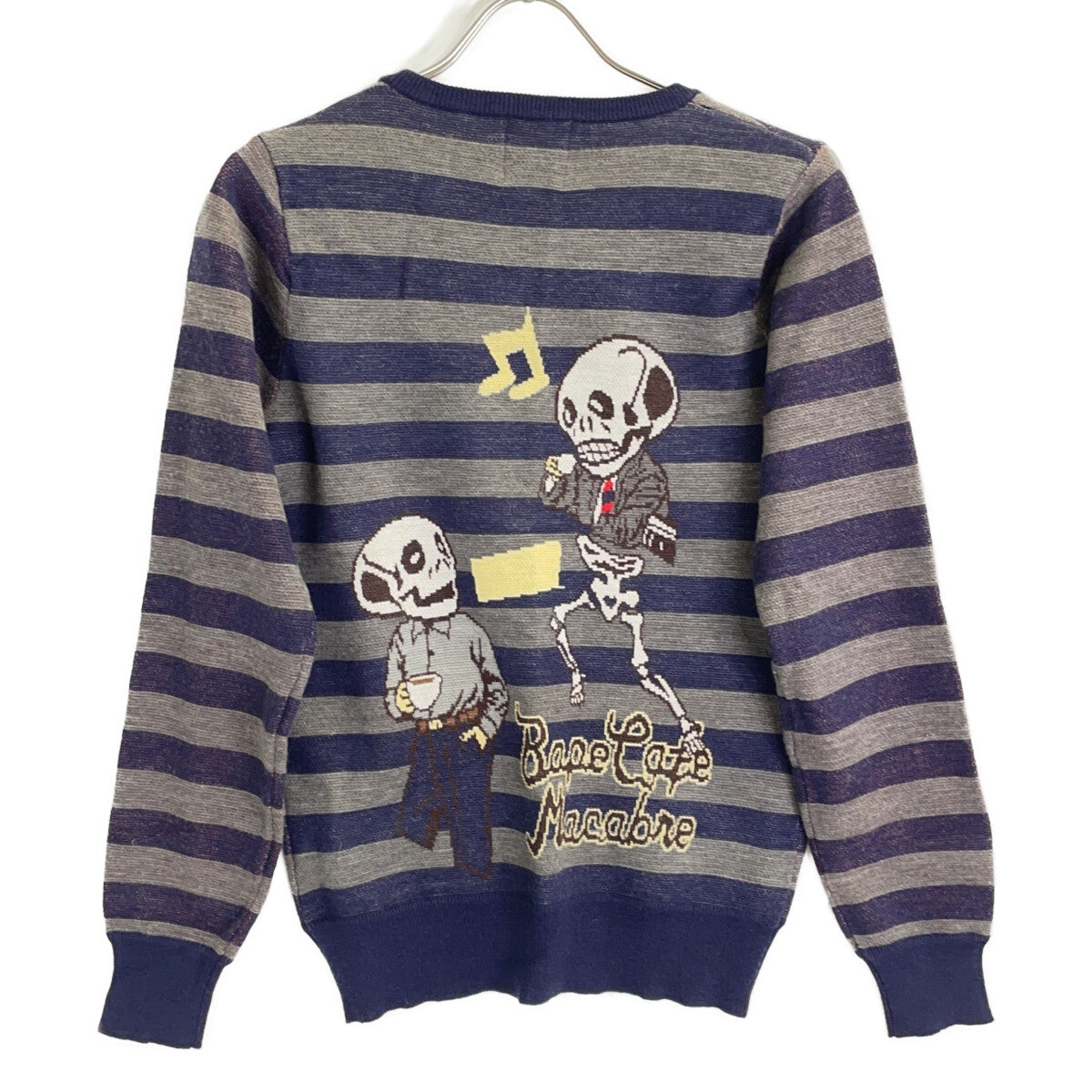 A BATHING APE Striped BAPEcafe Skull Sweater Size XS