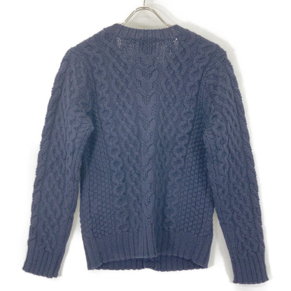 A BATHING APE Navy Cable Knit Wood Button Cardigan Size XS