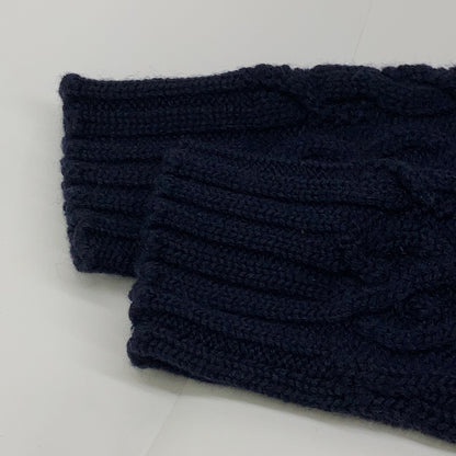 A BATHING APE Navy Cable Knit Wood Button Cardigan Size XS