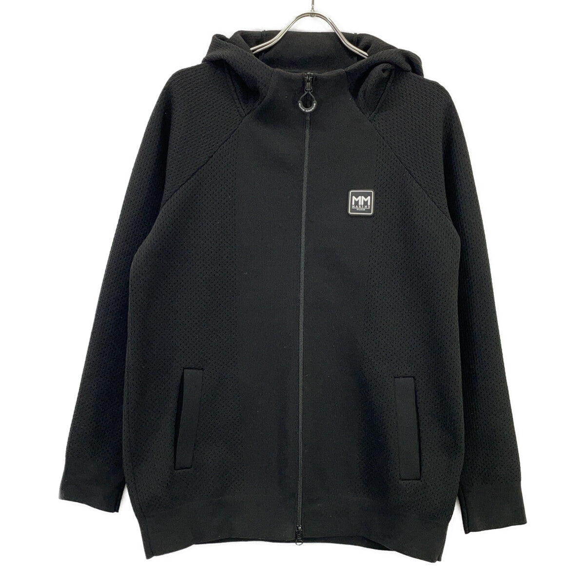 MUTA MARINE Polyester Zip-Up Hoodie Black Jacket