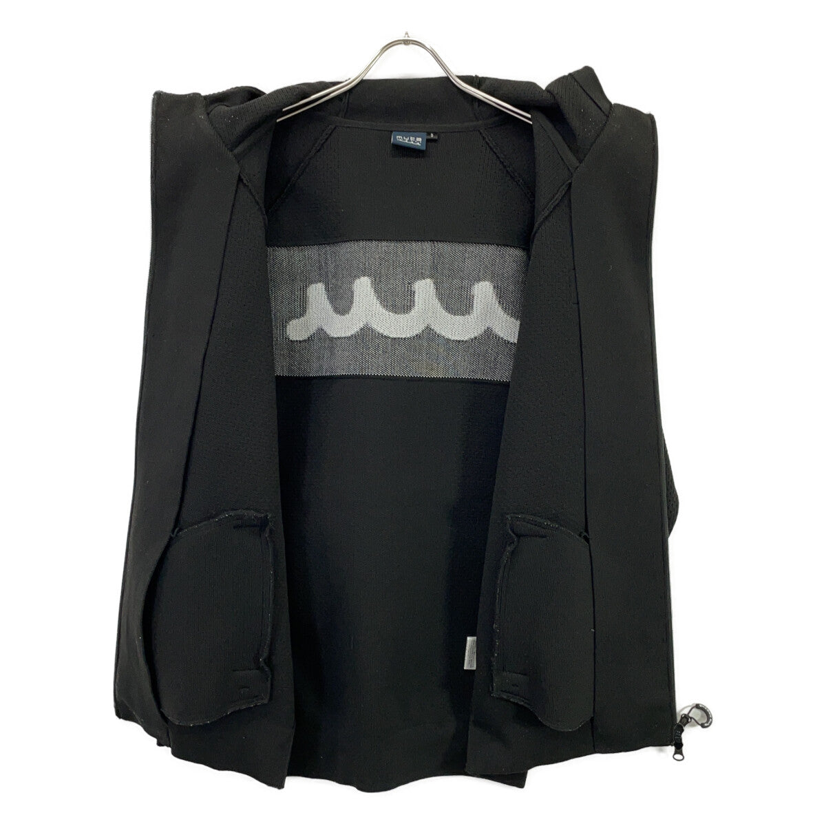 MUTA MARINE Polyester Zip-Up Hoodie Black Jacket