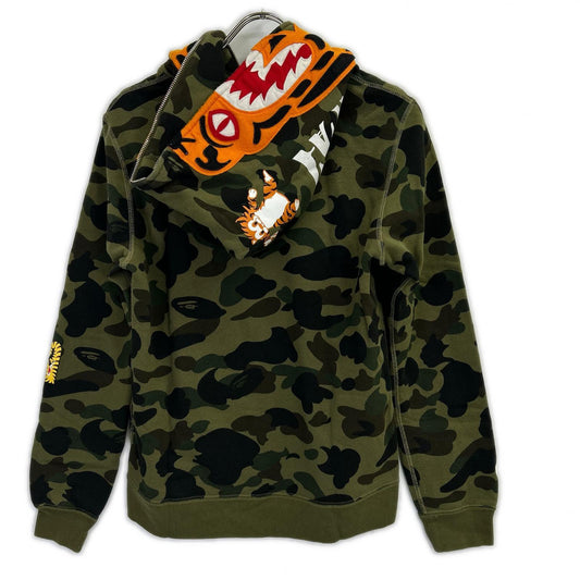 A BATHING APE Camo FUNTHERA MILITIA Shark Hoodie Size S