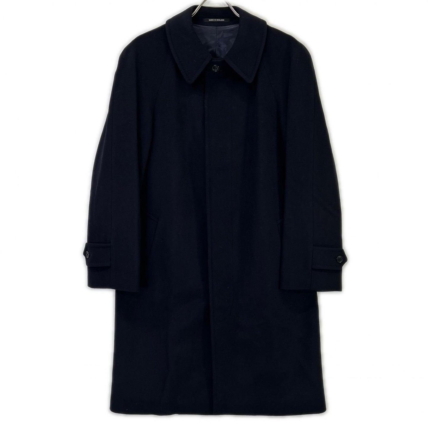 BEAMS F Cashmere Blend Bal Collar Coat Navy Size 34