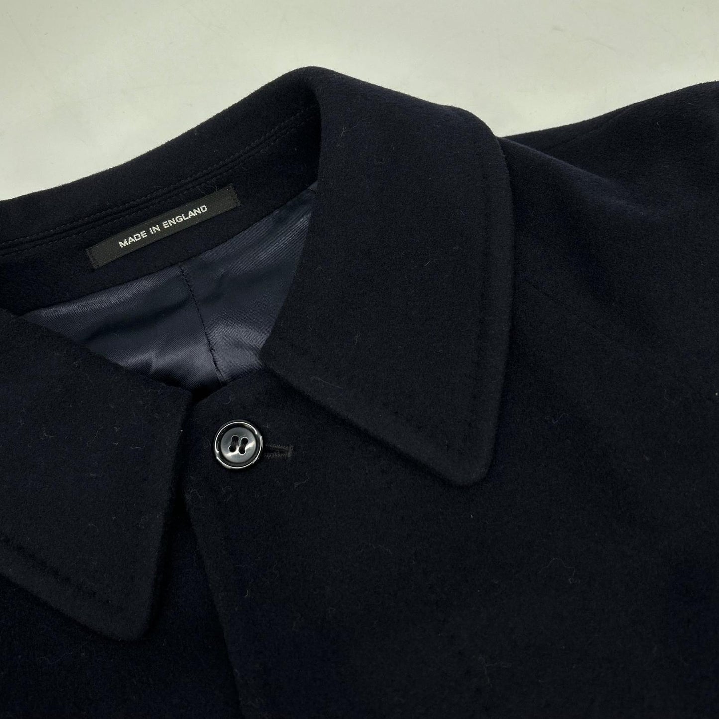 BEAMS F Cashmere Blend Bal Collar Coat Navy Size 34
