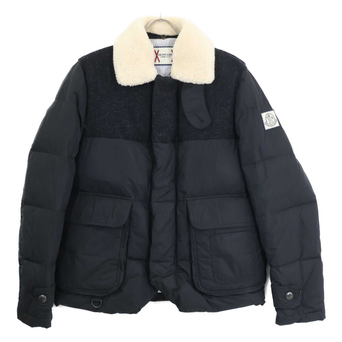 MONCLER GAMME BLUE 69242 Down Jacket Collar Black Size 0
