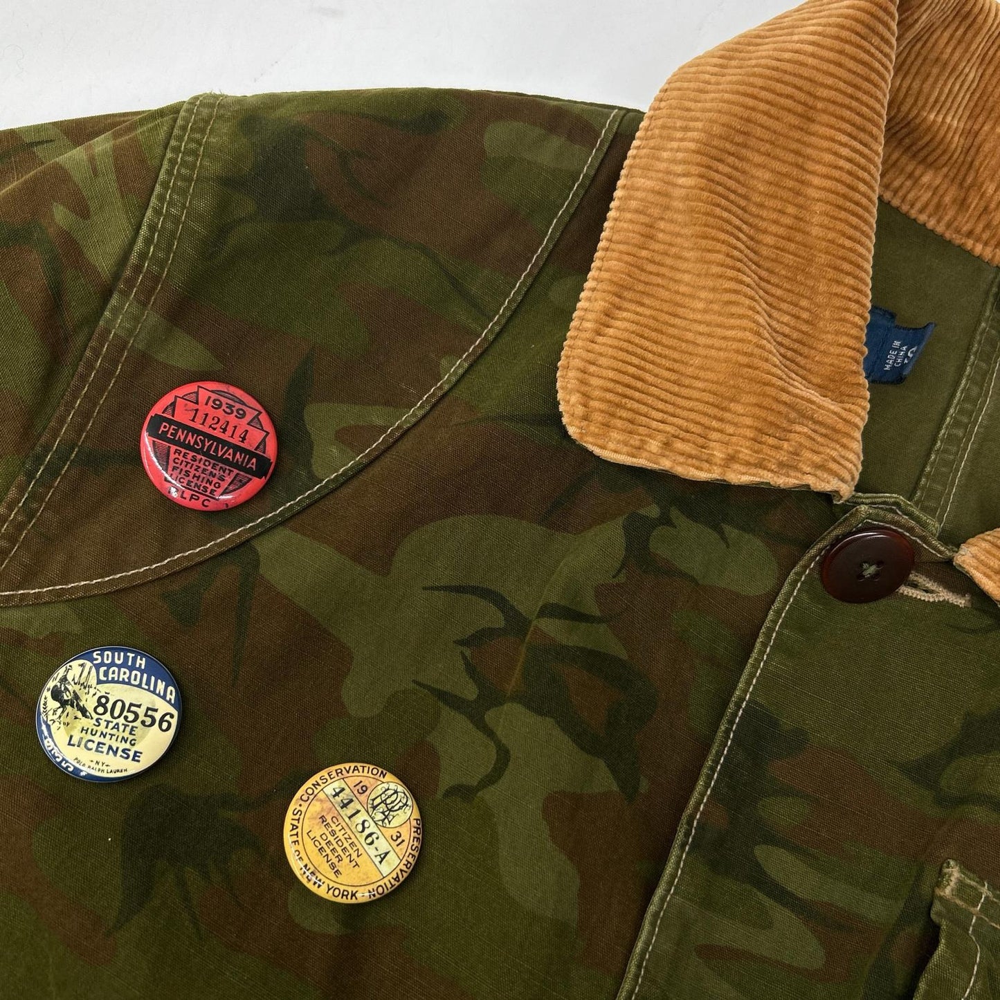 POLO RALPH LAUREN 90s Camo Corduroy Hunting Jacket Size S