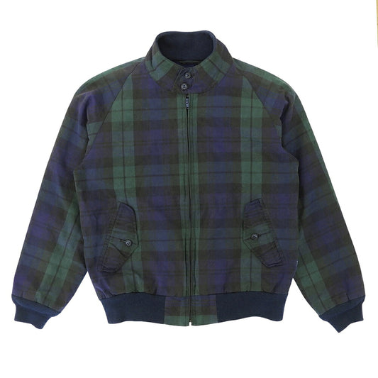 BARACUTA Oiled Check Swingtop Jacket Navy/Green Size 34