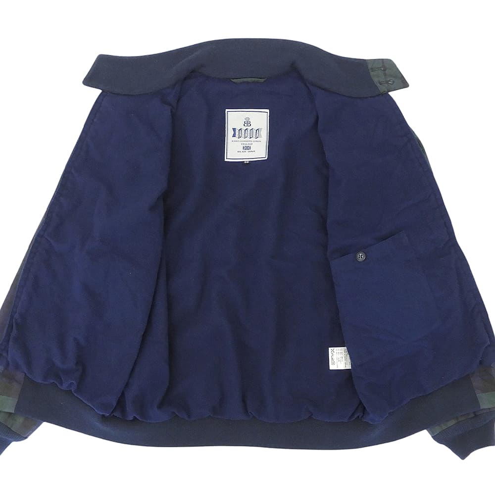 BARACUTA Oiled Check Swingtop Jacket Navy/Green Size 34