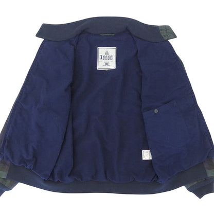 BARACUTA Oiled Check Swingtop Jacket Navy/Green Size 34
