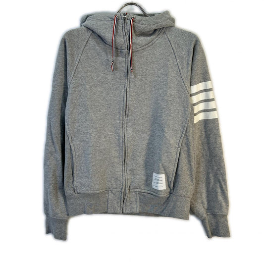 THOM BROWNE 4-BAR Zip Hoodie Gray
