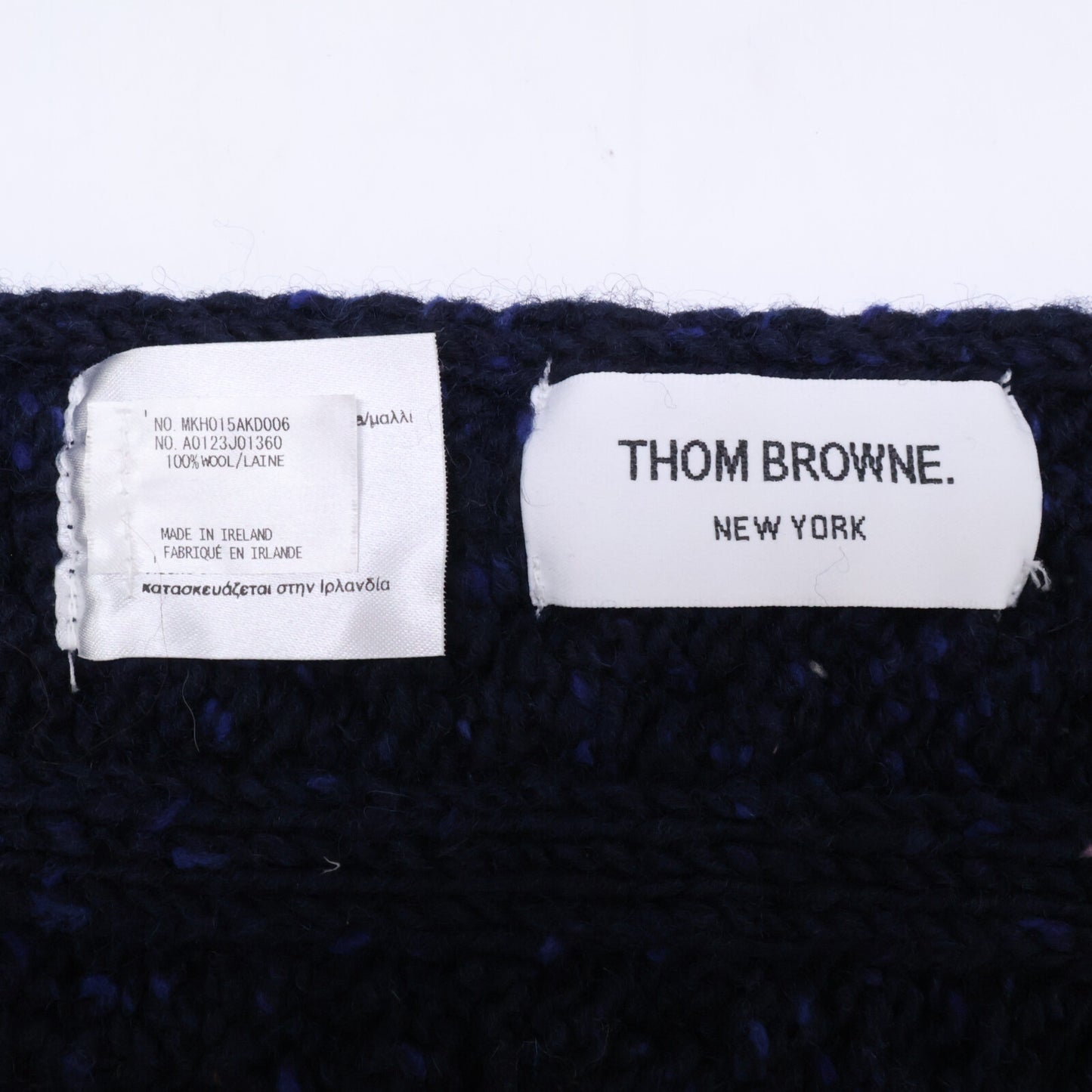 THOM BROWNE Hooded Wool Cable Knit Navy