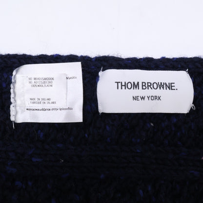 THOM BROWNE Hooded Wool Cable Knit Navy