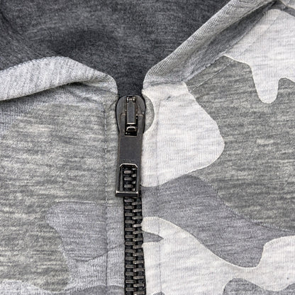 VALENTINO Camo Zip Hoodie Gray