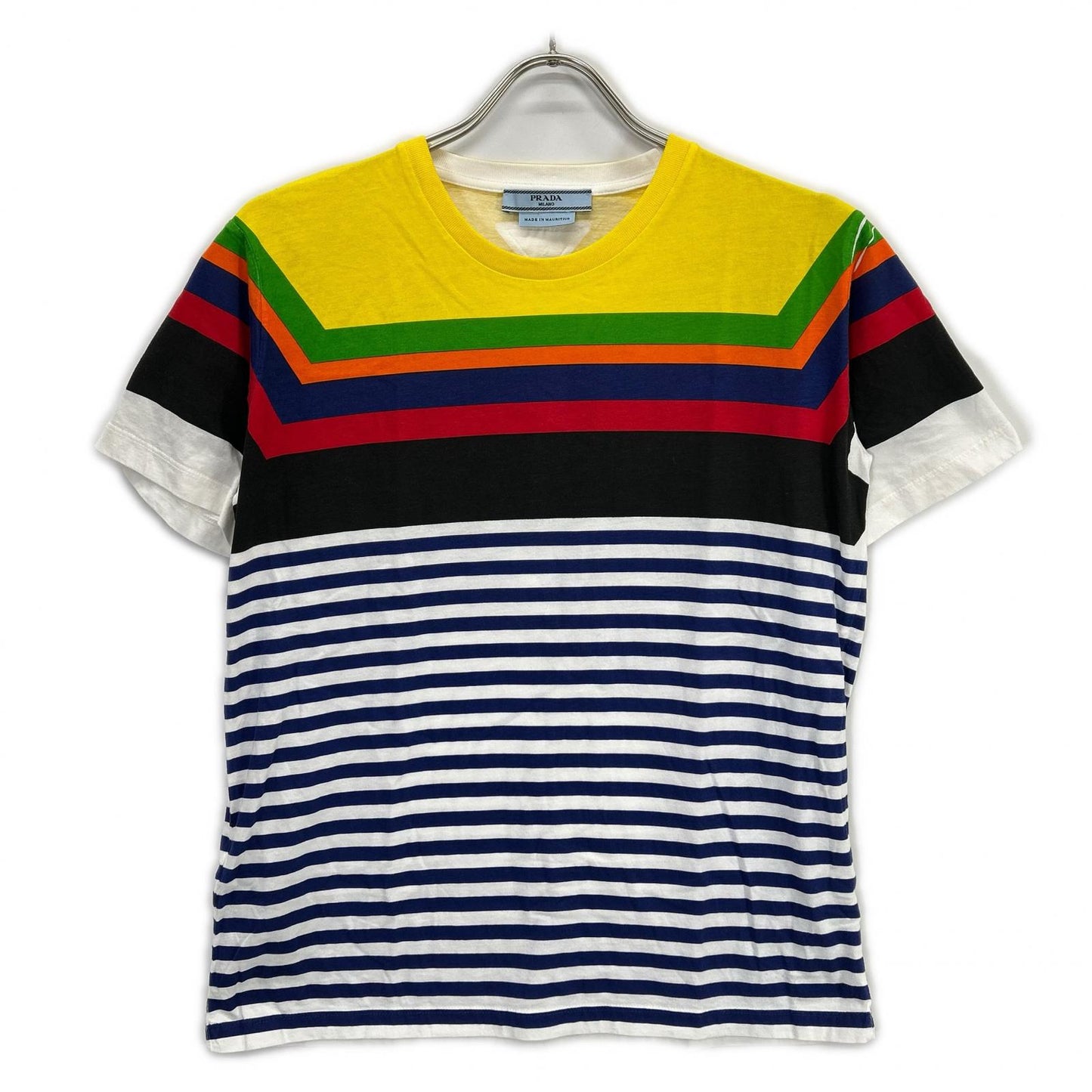 PRADA Multi-Color Cotton Striped T-Shirt Size L