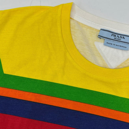 PRADA Multi-Color Cotton Striped T-Shirt Size L