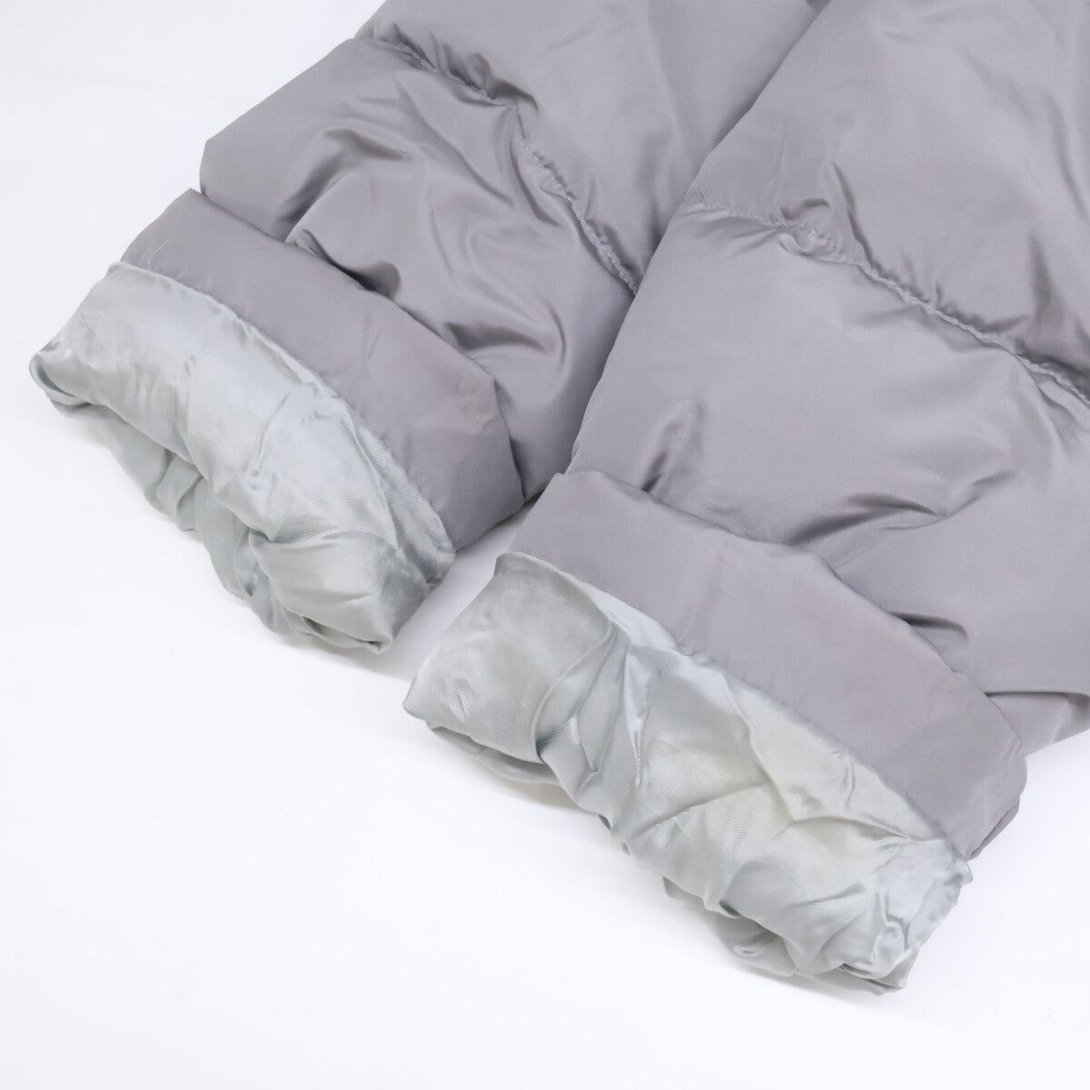 BALENCIAGA Hooded Nylon Down Jacket Gray Size 44