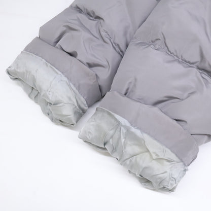 BALENCIAGA Hooded Nylon Down Jacket Gray Size 44
