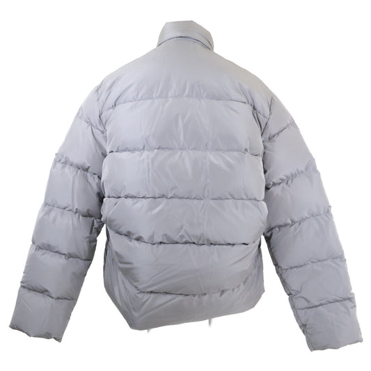 BALENCIAGA Hooded Nylon Down Jacket Gray Size 44