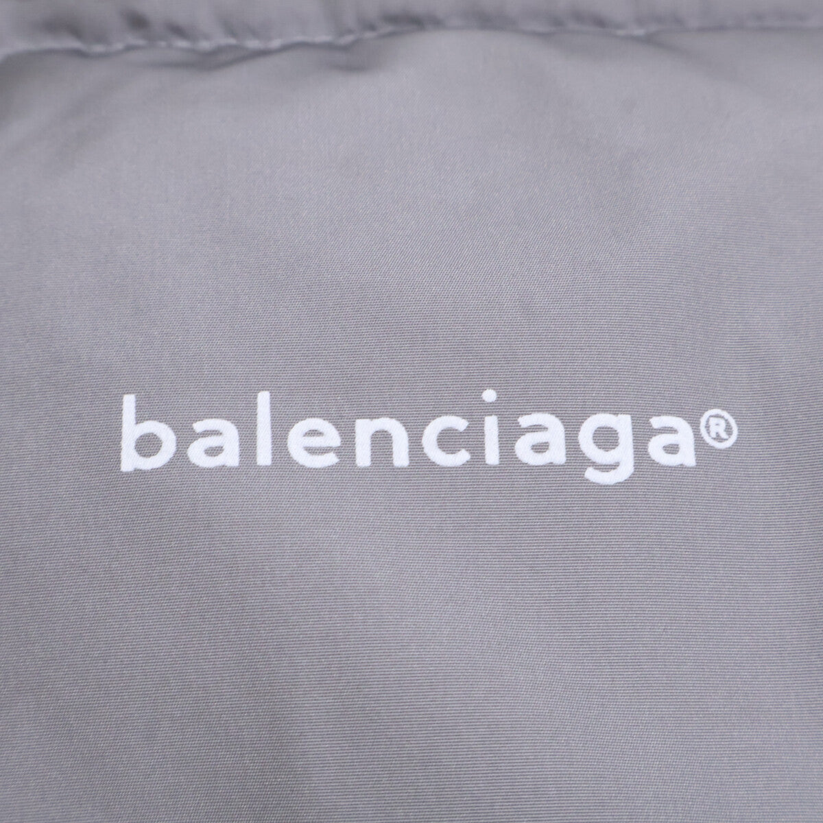 BALENCIAGA Hooded Nylon Down Jacket Gray Size 44