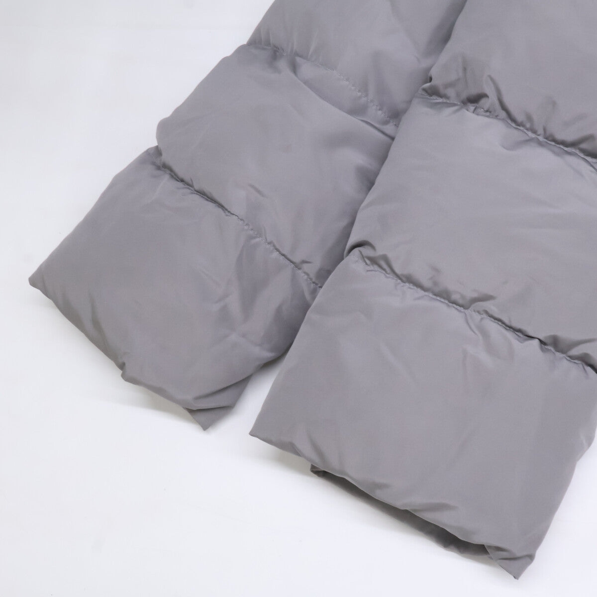 BALENCIAGA Hooded Nylon Down Jacket Gray Size 44