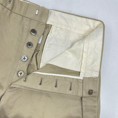 THOM BROWNE 4BAR Stripe Chino Trousers Beige Size 0