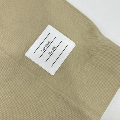 THOM BROWNE 4BAR Stripe Chino Trousers Beige Size 0