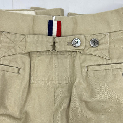 THOM BROWNE 4BAR Stripe Chino Trousers Beige Size 0