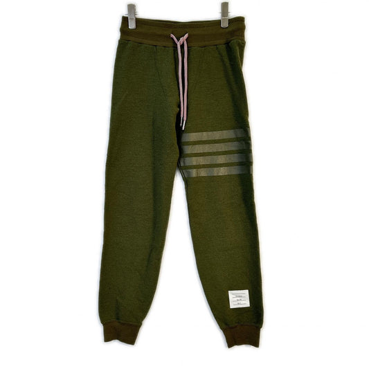 THOM BROWNE Green 4BAR Wool Sweatpants Size 0