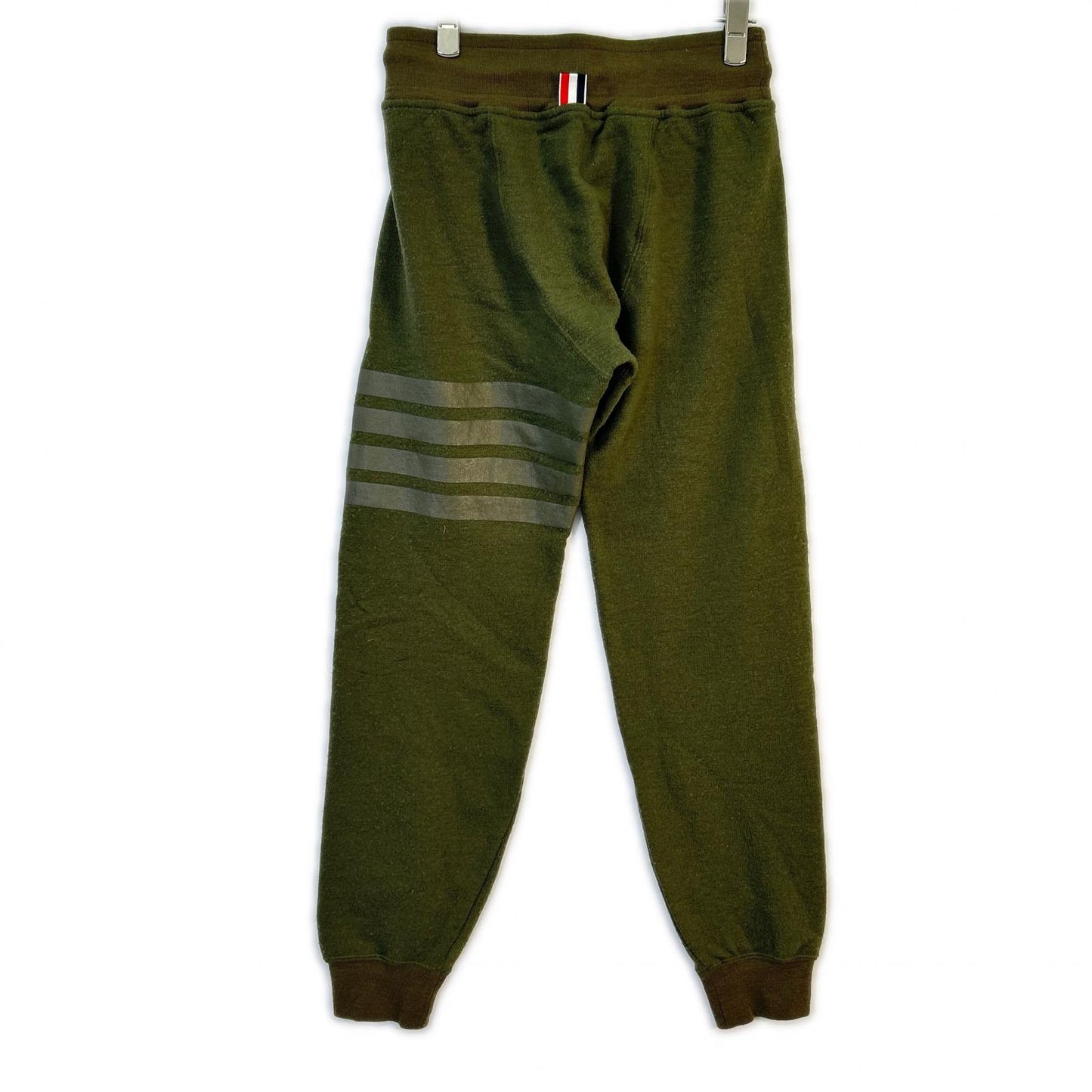 THOM BROWNE Green 4BAR Wool Sweatpants Size 0