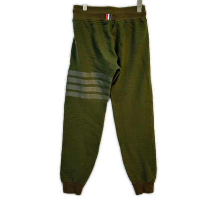 THOM BROWNE Green 4BAR Wool Sweatpants Size 0