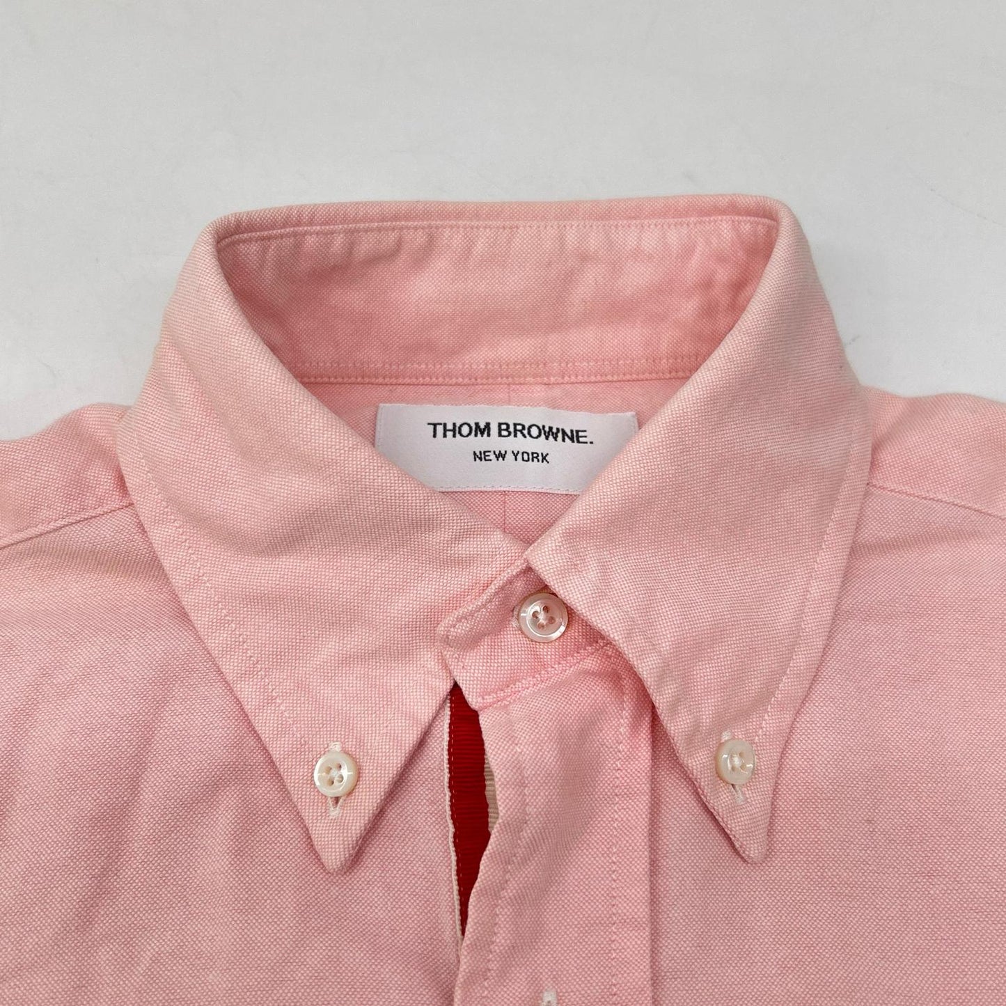 THOM BROWNE Pink Tricolor Cotton BD Shirt Size 0