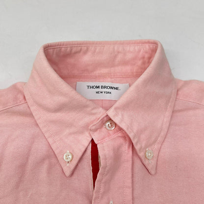 THOM BROWNE Pink Tricolor Cotton BD Shirt Size 0