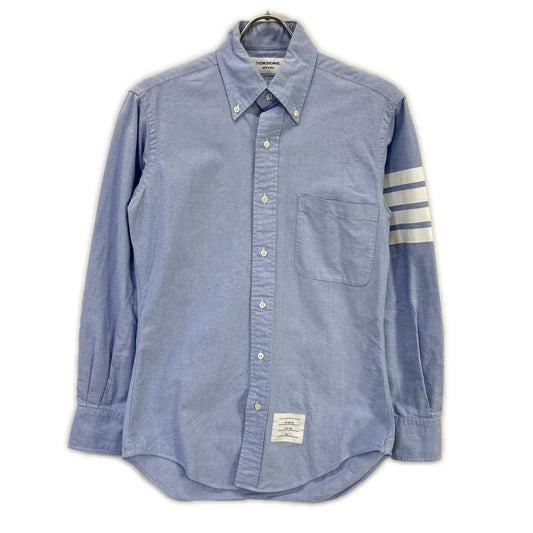 THOM BROWNE Blue 4BAR Cotton BD Shirt