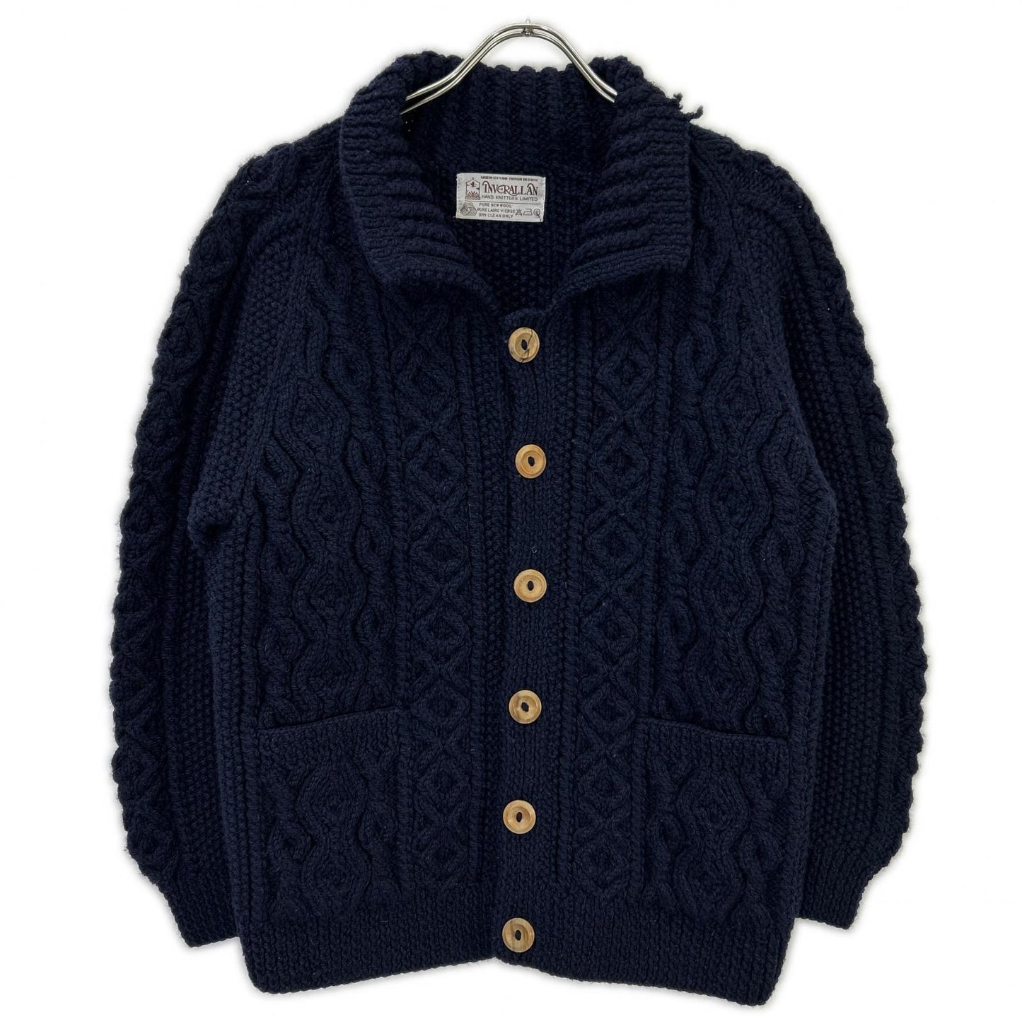 Inverallan 90s Navy Wool 3A Lumber Cardigan