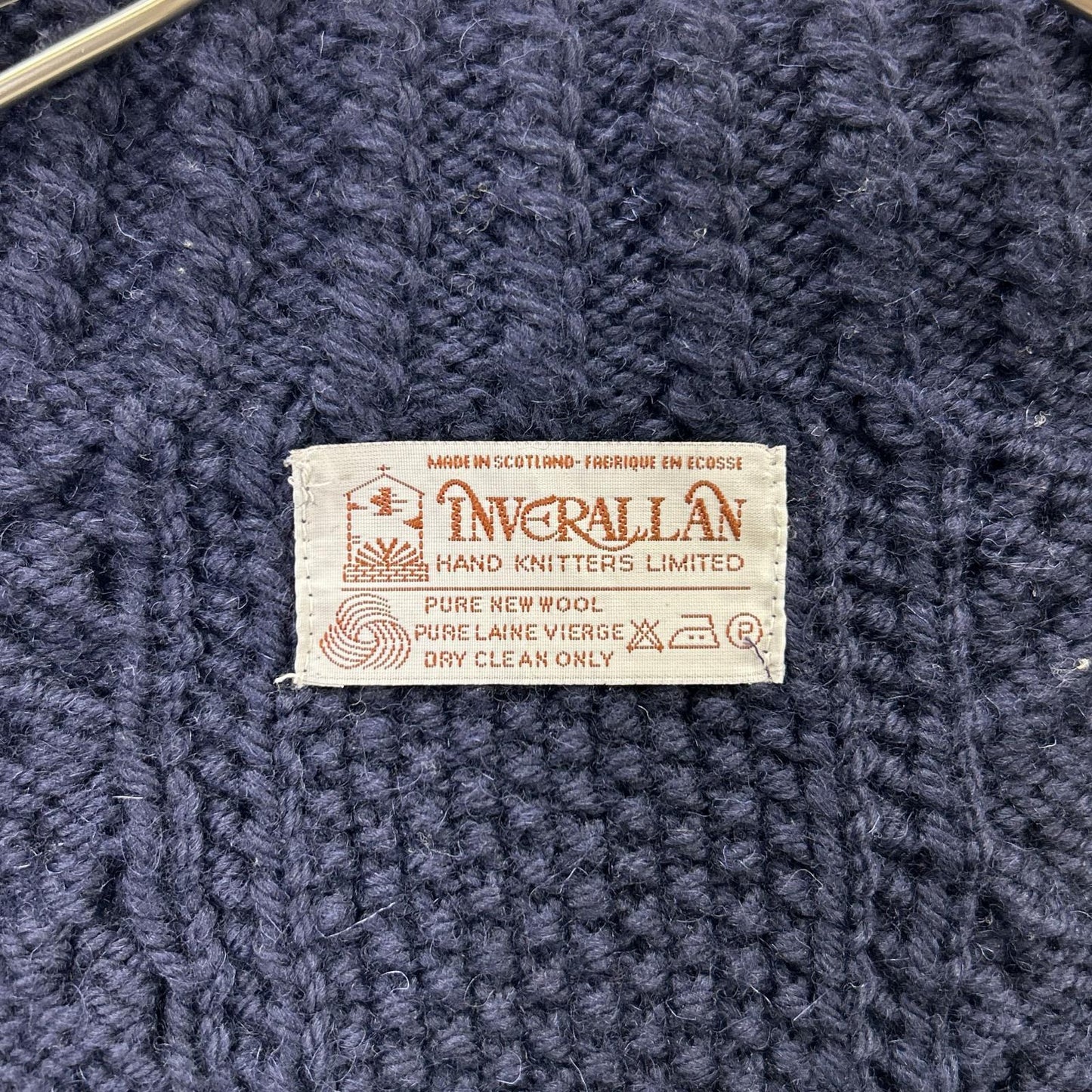 Inverallan 90s Navy Wool 3A Lumber Cardigan