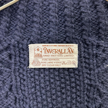 Inverallan 90s Navy Wool 3A Lumber Cardigan