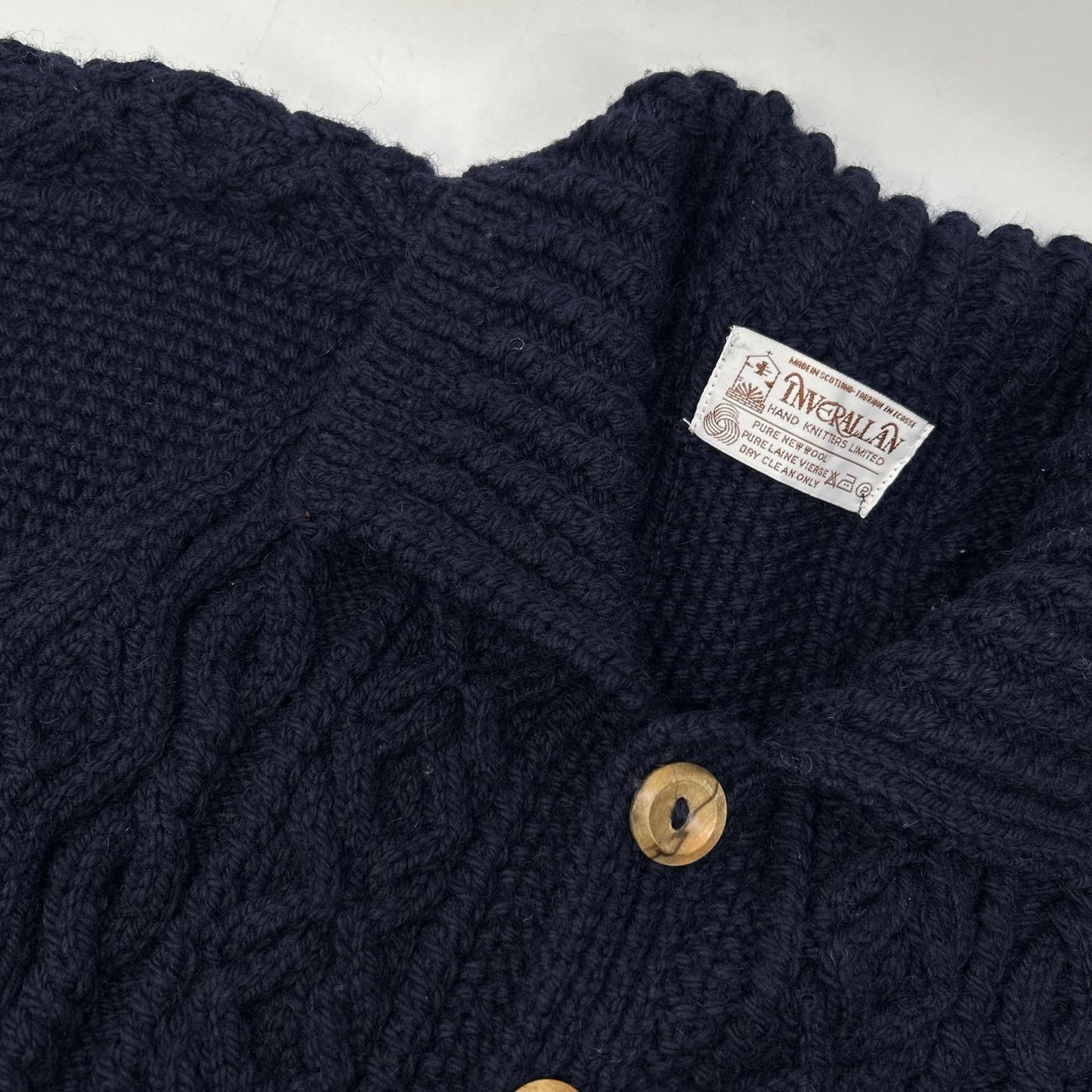 Inverallan 90s Navy Wool 3A Lumber Cardigan