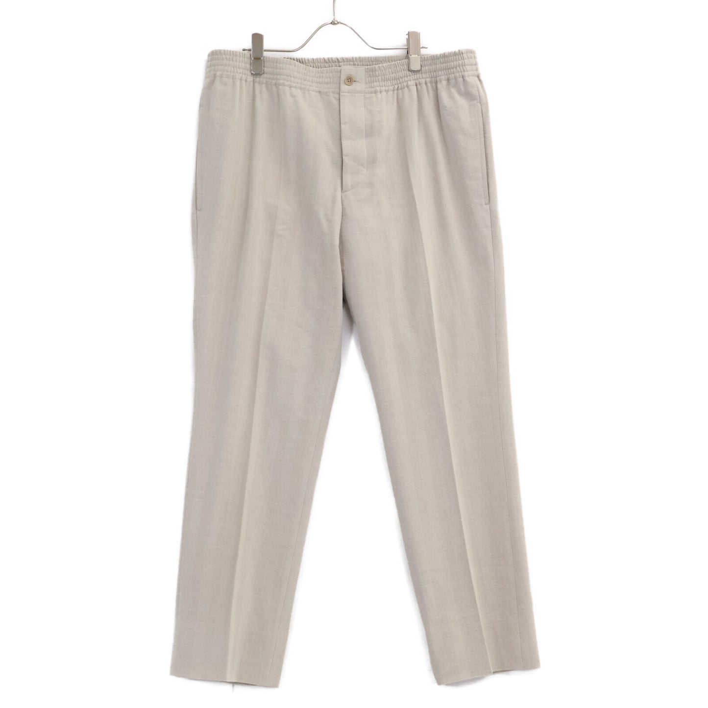 HERMES Cotton Wool Easy Pants Beige Size 46